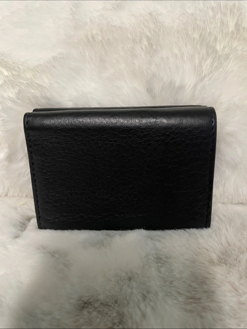 Balenciaga Black Leather Envelope Card Case